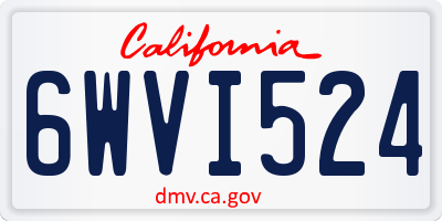 CA license plate 6WVI524