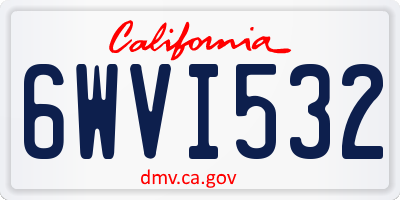 CA license plate 6WVI532