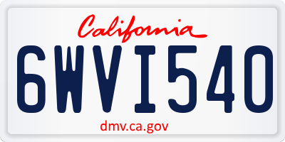 CA license plate 6WVI540