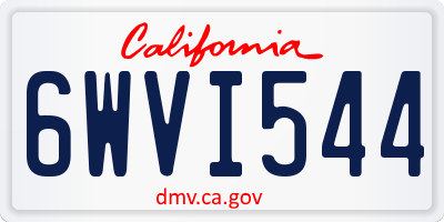 CA license plate 6WVI544