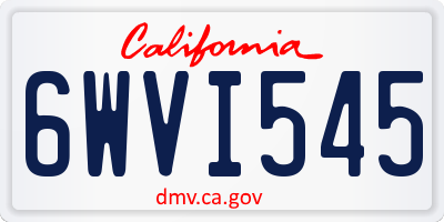 CA license plate 6WVI545