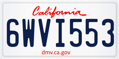 CA license plate 6WVI553