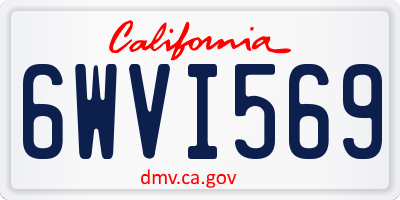 CA license plate 6WVI569