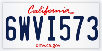 CA license plate 6WVI573