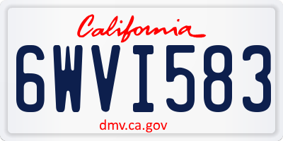 CA license plate 6WVI583