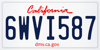 CA license plate 6WVI587