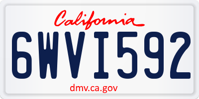 CA license plate 6WVI592