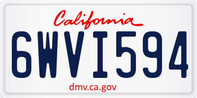 CA license plate 6WVI594