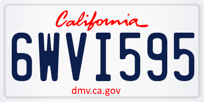 CA license plate 6WVI595