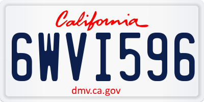 CA license plate 6WVI596