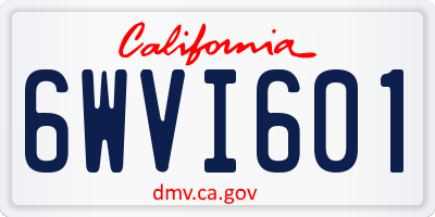 CA license plate 6WVI601