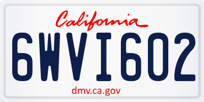CA license plate 6WVI602