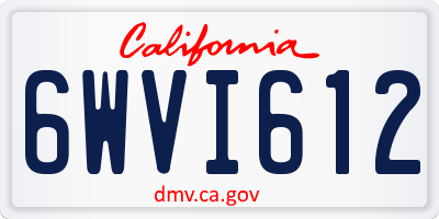 CA license plate 6WVI612
