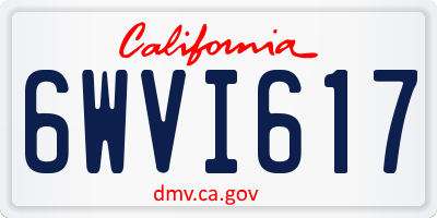 CA license plate 6WVI617