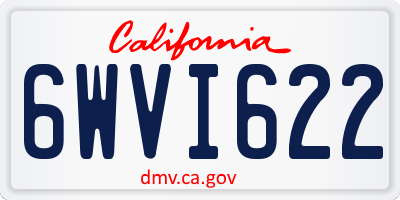CA license plate 6WVI622