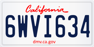 CA license plate 6WVI634