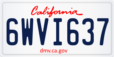 CA license plate 6WVI637