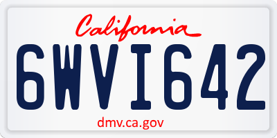 CA license plate 6WVI642