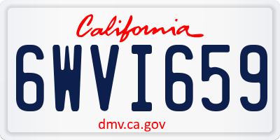 CA license plate 6WVI659