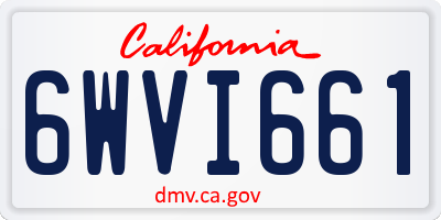 CA license plate 6WVI661