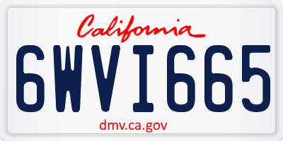 CA license plate 6WVI665