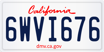 CA license plate 6WVI676