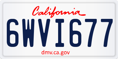 CA license plate 6WVI677