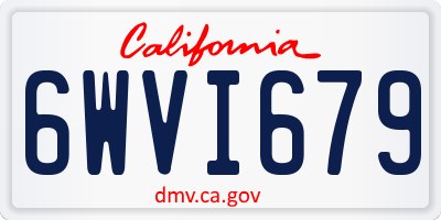 CA license plate 6WVI679