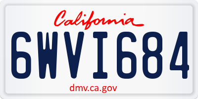 CA license plate 6WVI684
