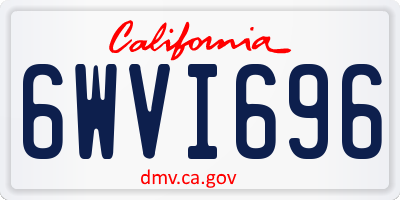 CA license plate 6WVI696