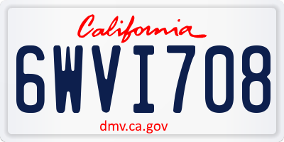 CA license plate 6WVI708
