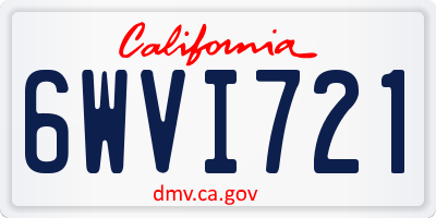 CA license plate 6WVI721