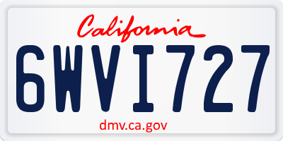CA license plate 6WVI727