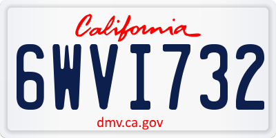 CA license plate 6WVI732