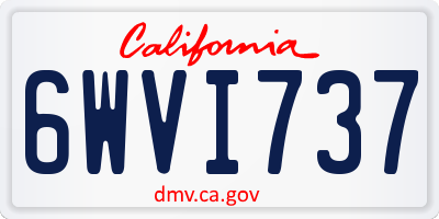 CA license plate 6WVI737