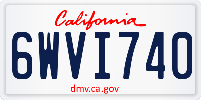 CA license plate 6WVI740