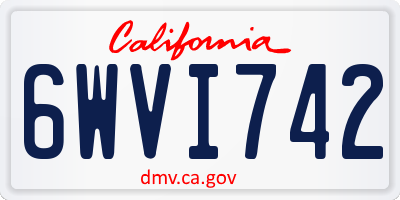 CA license plate 6WVI742