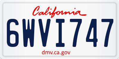 CA license plate 6WVI747