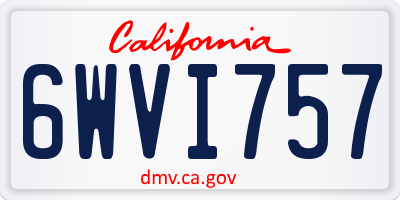 CA license plate 6WVI757