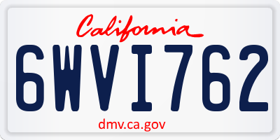 CA license plate 6WVI762