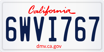 CA license plate 6WVI767