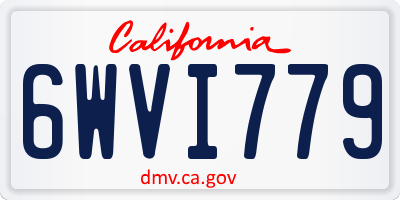 CA license plate 6WVI779