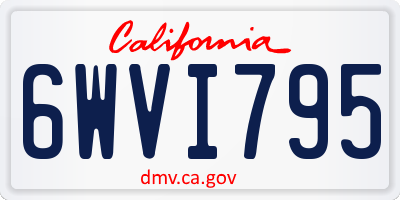 CA license plate 6WVI795