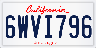 CA license plate 6WVI796