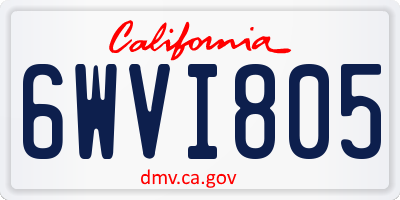 CA license plate 6WVI805