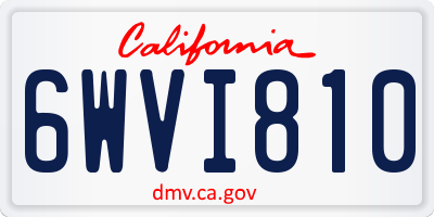 CA license plate 6WVI810