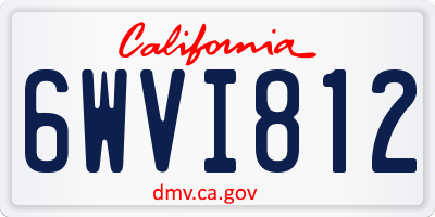 CA license plate 6WVI812
