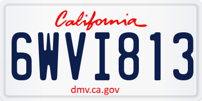CA license plate 6WVI813