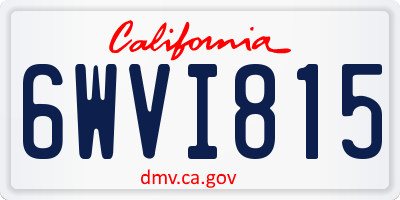 CA license plate 6WVI815