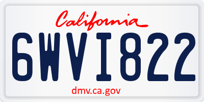 CA license plate 6WVI822